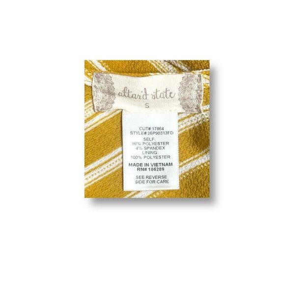 Altar’d State S Yellow White Striped Romper Tie Waist Open Back Boho Summer Chi - Picture 4 of 8